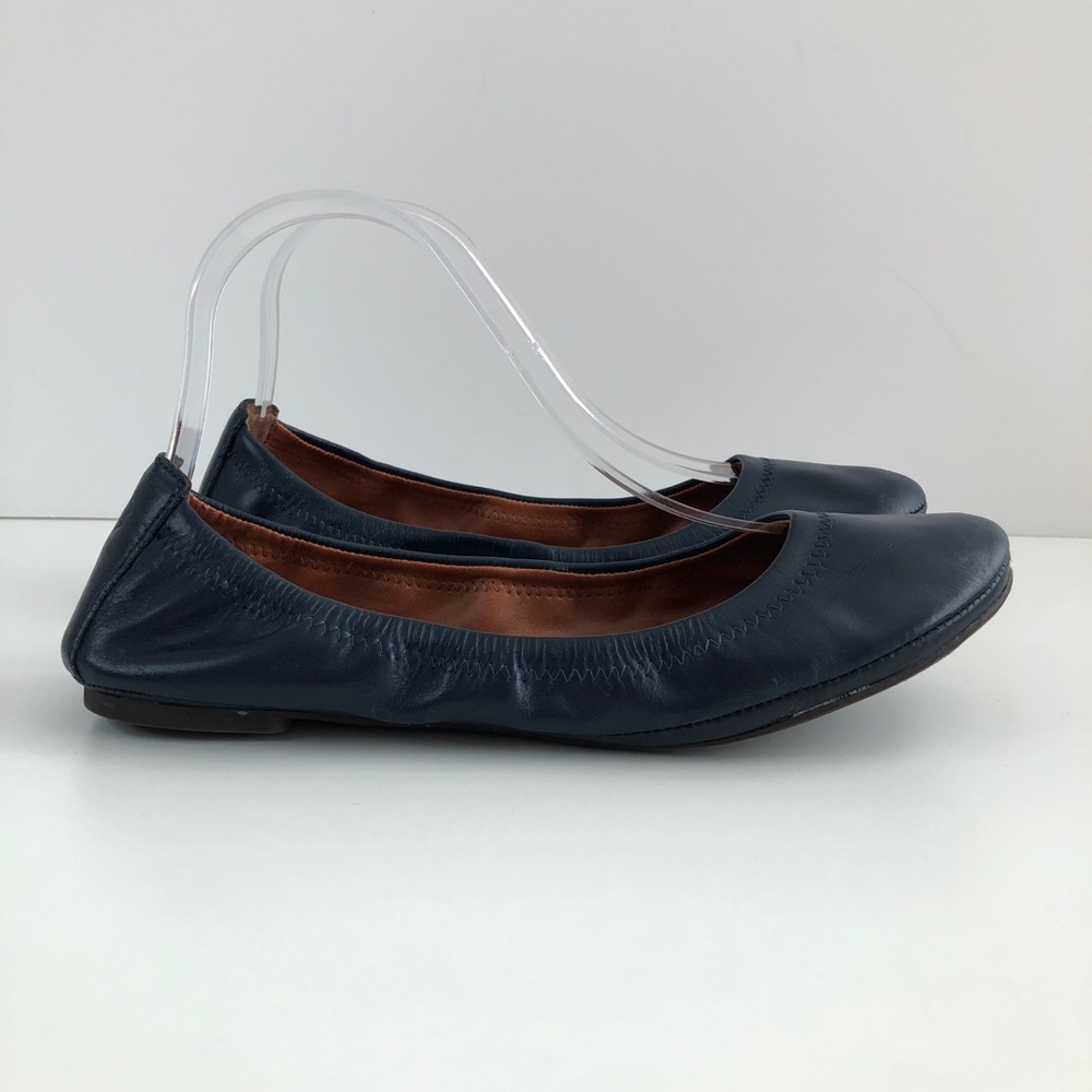 Lucky Brand Women's Emmie Leather Ballet Flats | Navy Blue | Size 8.5